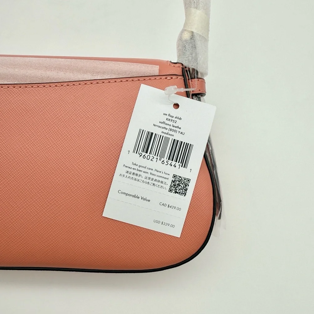 Kate Spade Madison Saffiano Leather Small Flap Shoulder Bag Terracotta